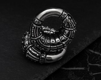 Kabal Hangers, 925 silver plugs, Gauge Ear Plugs, Ear weights, Silver Spiral Delight, Gauge Ear Plugs, Ear-Weights, Unisex Body Jewelry