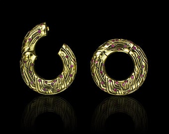 Neuro Hangers, 925 silver plugs, Gauge Ear Plugs, Ear weights, Silver Spiral Delight, Gauge Ear Plugs, Ear-Weights, Unisex Body Jewelry