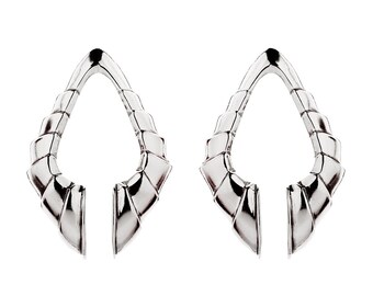Silver Split Keyhole Ear Weights: Gauge Hangers, Lobe Piercing