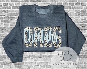 Crestview School Spirit Wear Cheetahs Print Crewneck