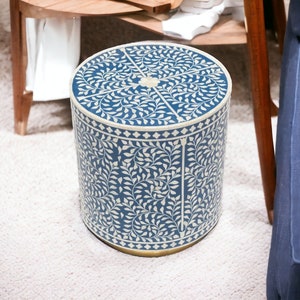 Bone Inlay Side table, Bone Inlay End table