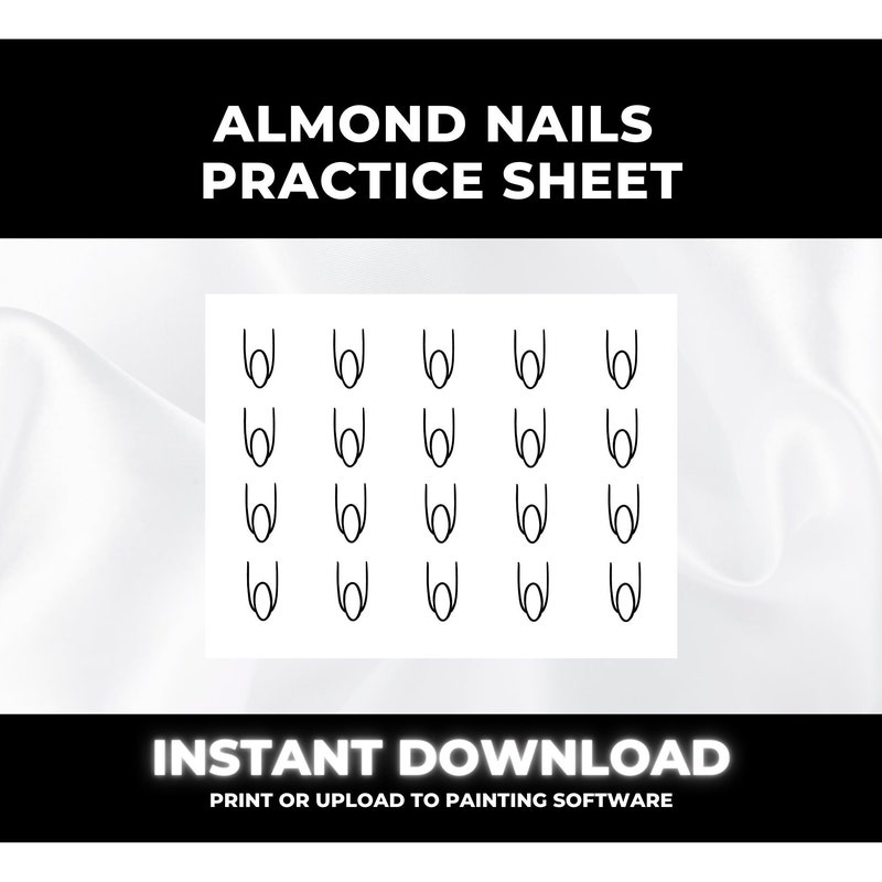 Almond Nail Template Etsy Almond Nail Template Etsy