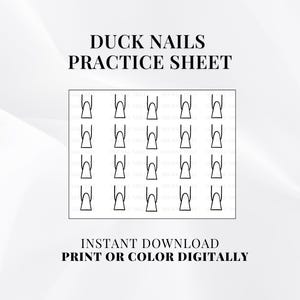Duck Nail Shape Practice Sheet: Nail Tech Template (Instant Download)