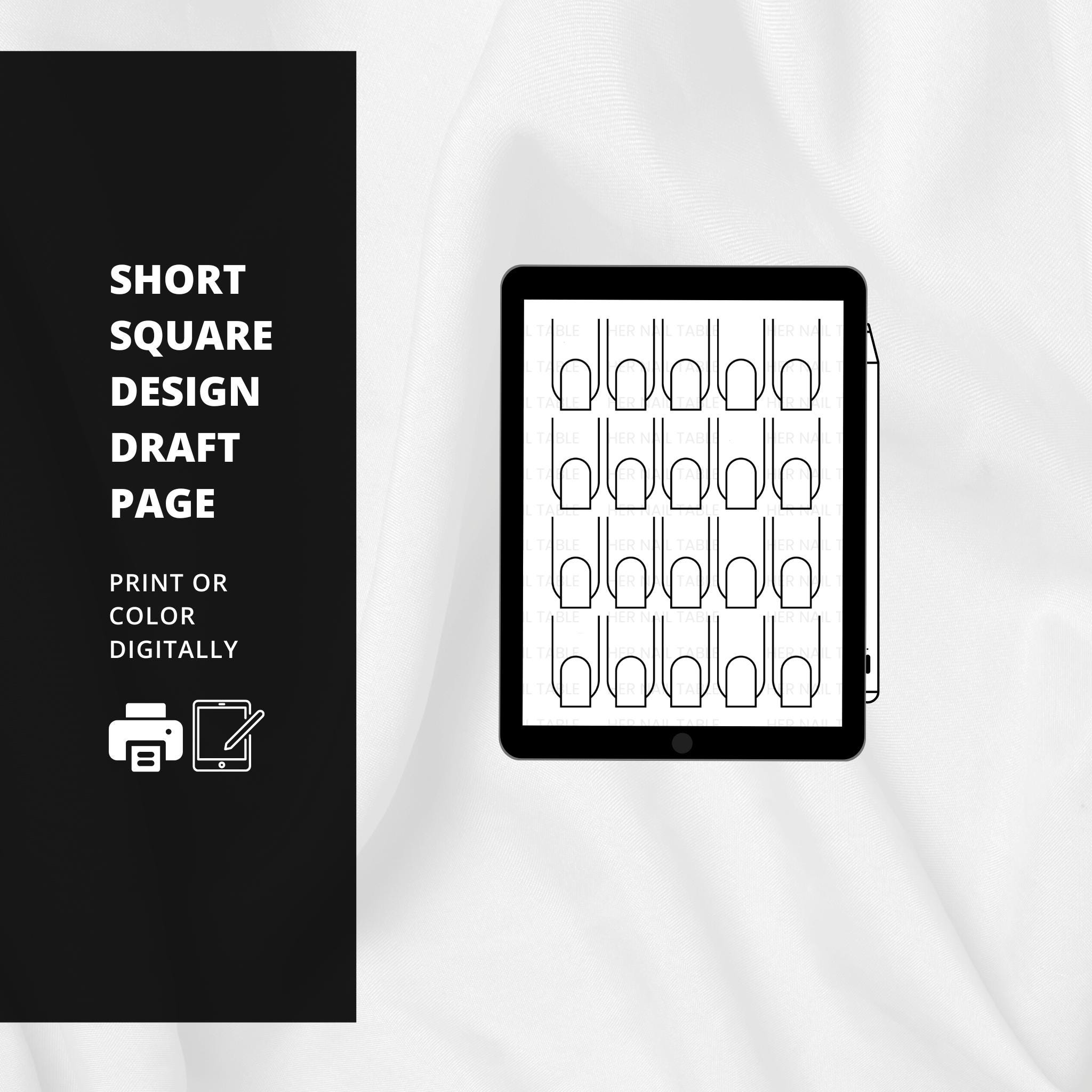 Short Square Design Draft Page - Etsy