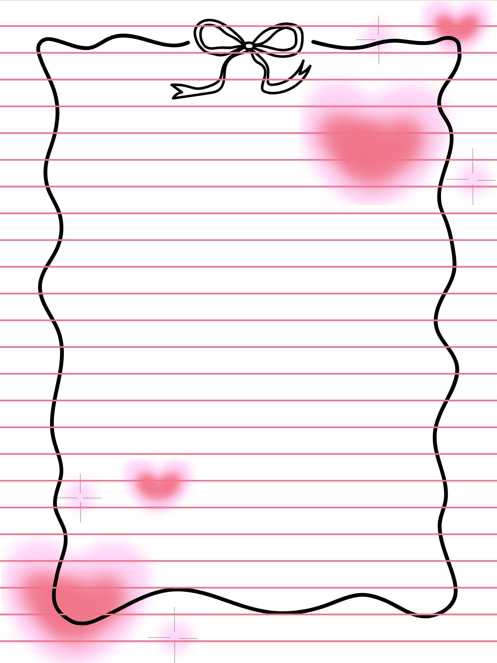 Digital Download Pink Lined Paper Journal Page Printable Planner Cute ...