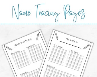 Name Tracing Pages, Tracing Pages, Kids Activity, Homeschool Printables, Preschool, Kindergarten, Early Learning