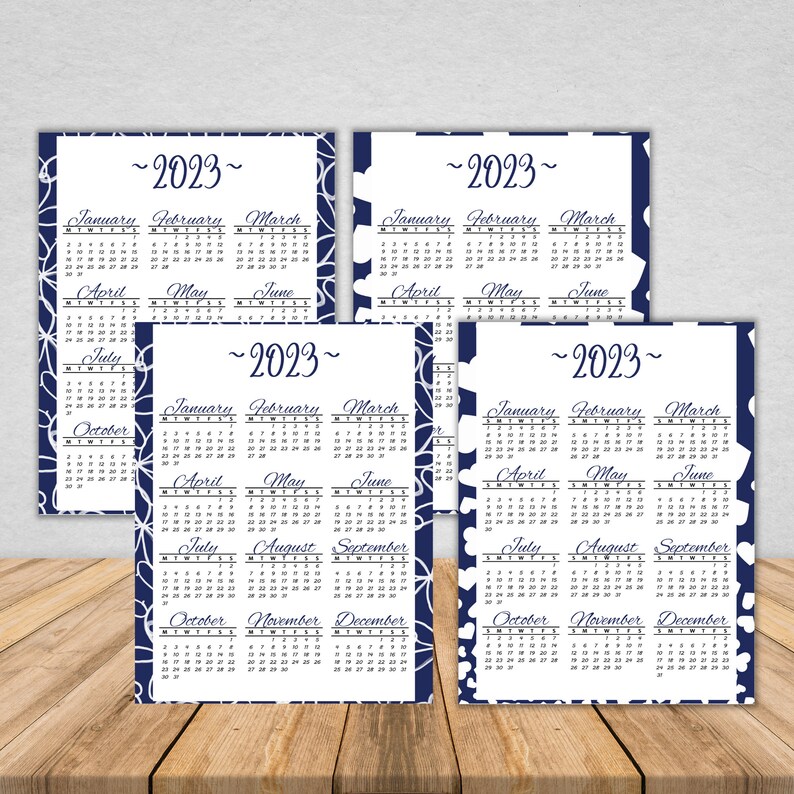 2023 Yearly Printable Calendar Portrait Yearly Calendar 2023 8x11 ...