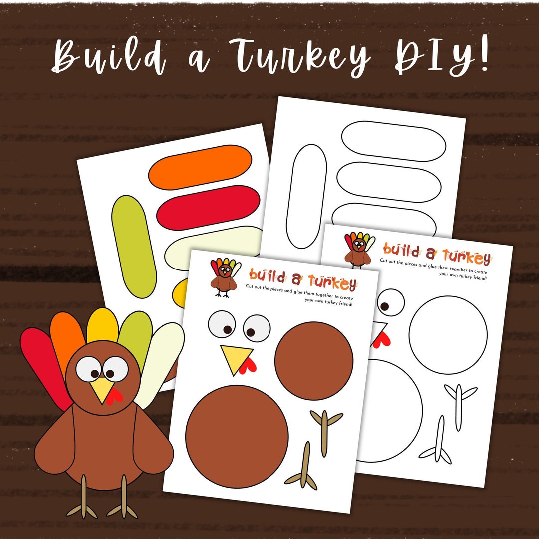 Build a Turkey Activity Sheets  DIY Thanksgiving Craft