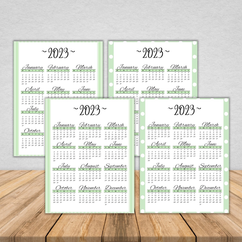 2023 Yearly Printable Calendar Portrait Yearly Calendar 2023 8x11 ...