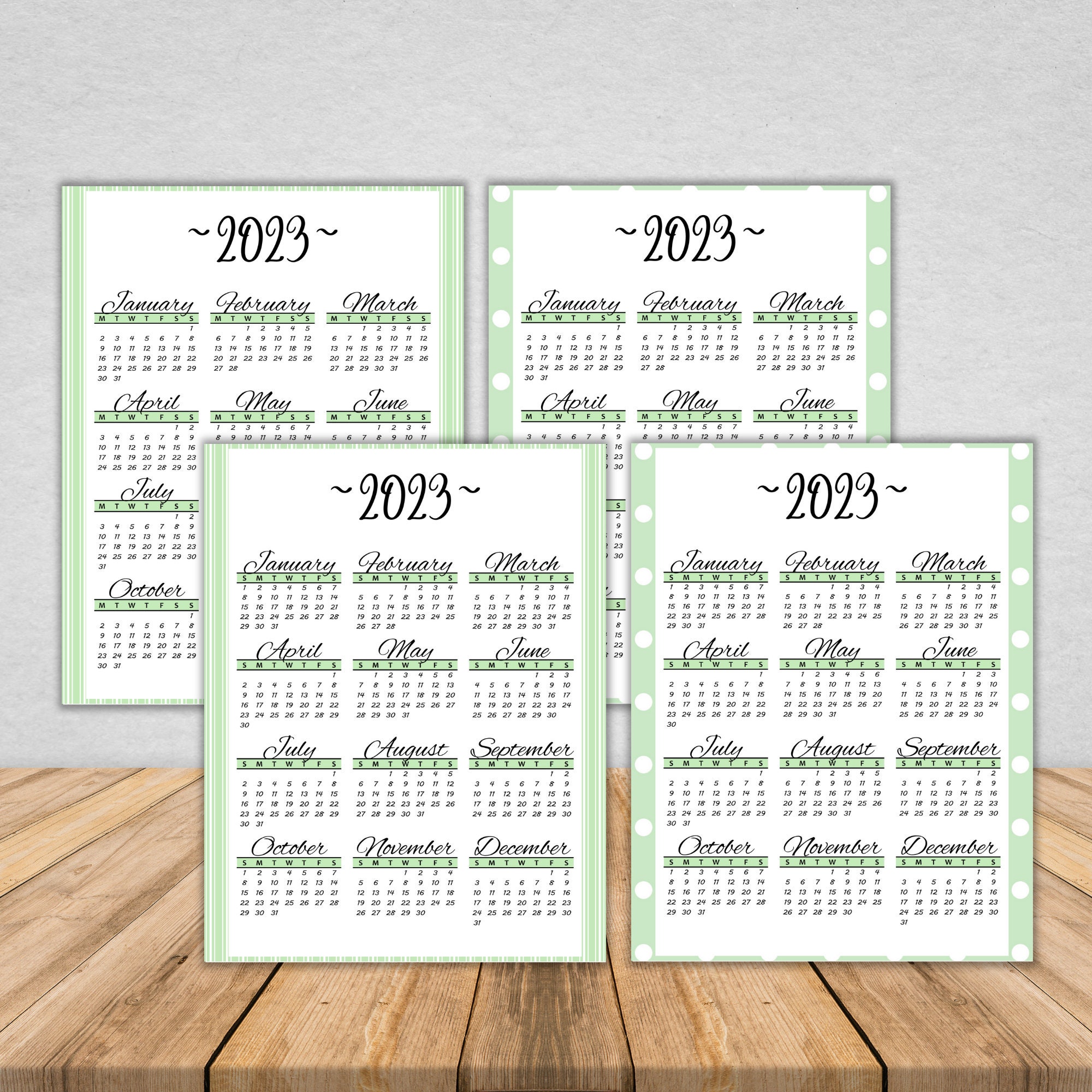 2023 Yearly Printable Calendar Portrait Yearly Calendar 2023 8x11 ...