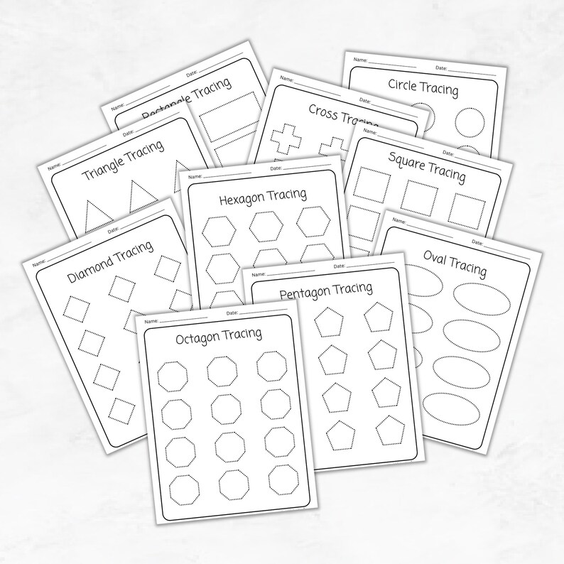 Shape Tracing Pages Tracing Pages Kids Activity Homeschool Shape tracing pages tracing pages kids activity homeschool