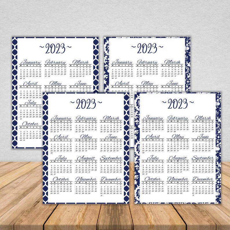 2023 Yearly Printable Calendar Portrait Yearly Calendar 2023 8x11 ...