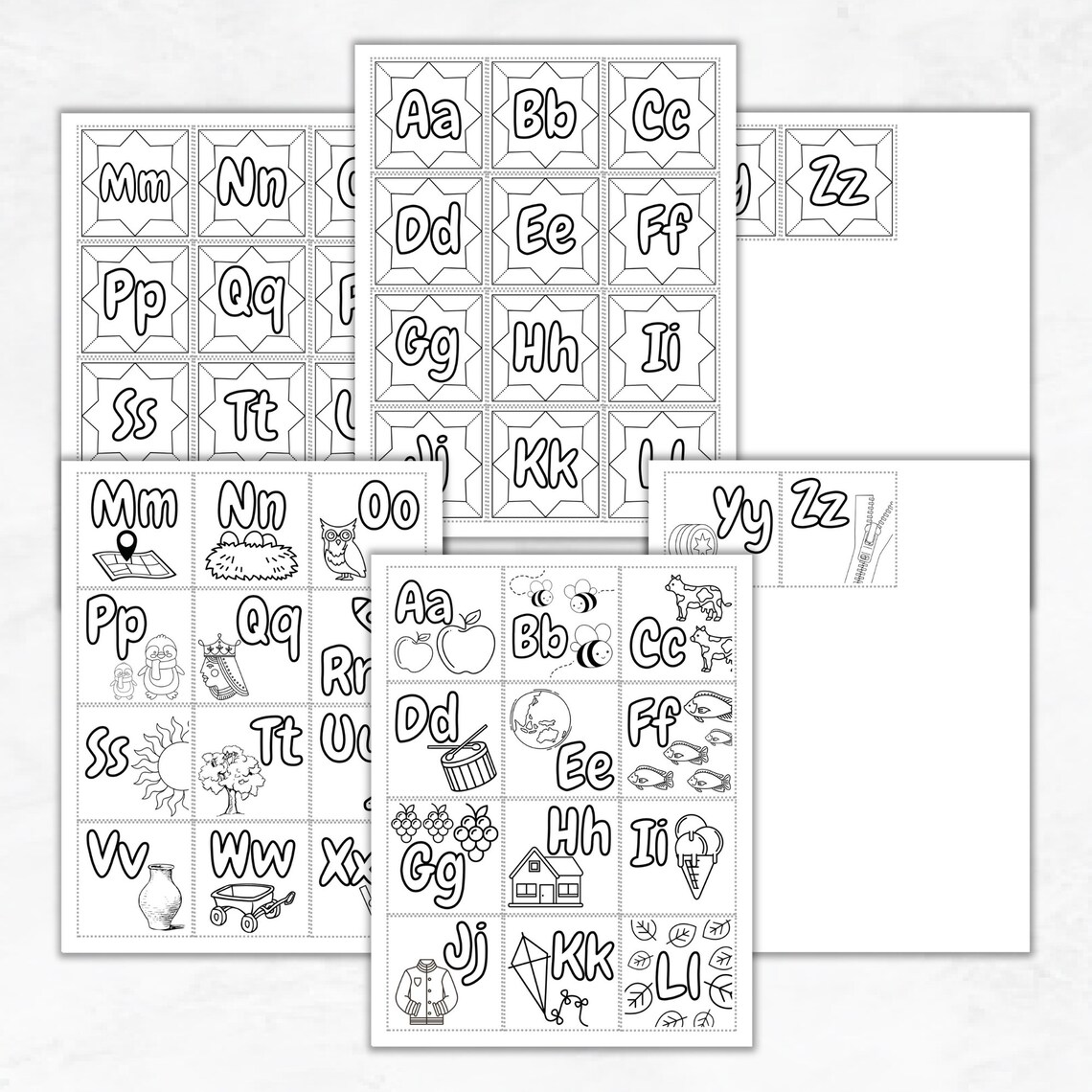 Alphabet Matching Game, Memory Game, Matching Game, Kids Activity