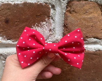 Red Polka Dot Bow Tie for Dog Collar
