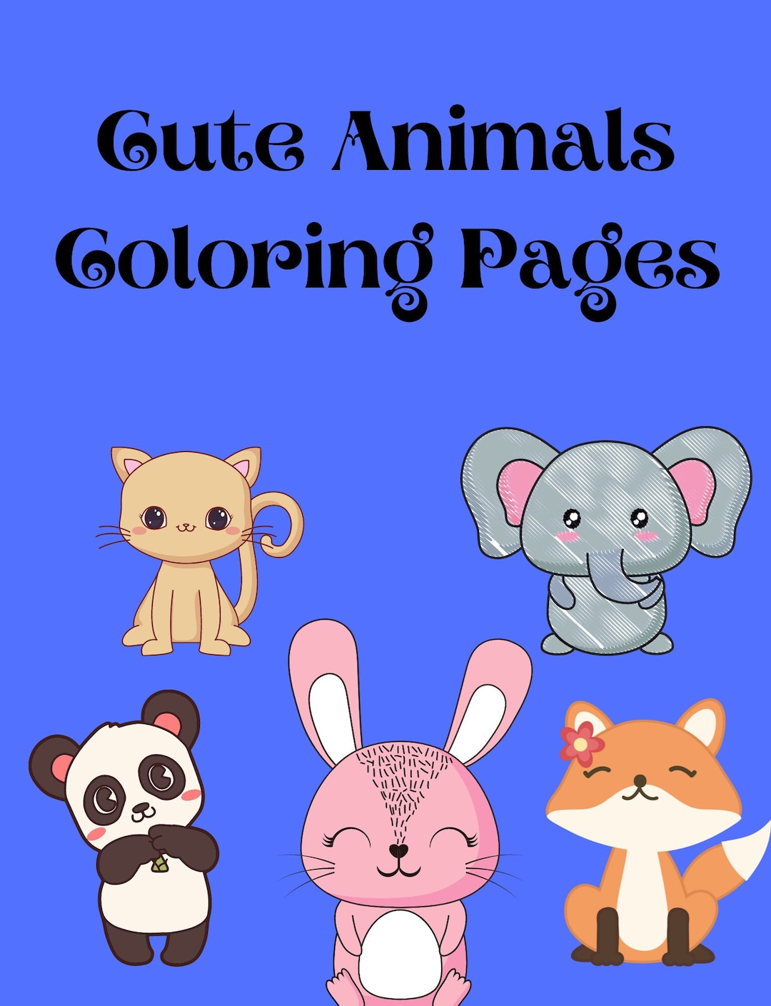 46 Super Cute Animal Coloring Pages for Kids - Etsy