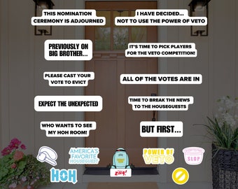Big Brother TV Show Vinyl Stickers (17 pack)