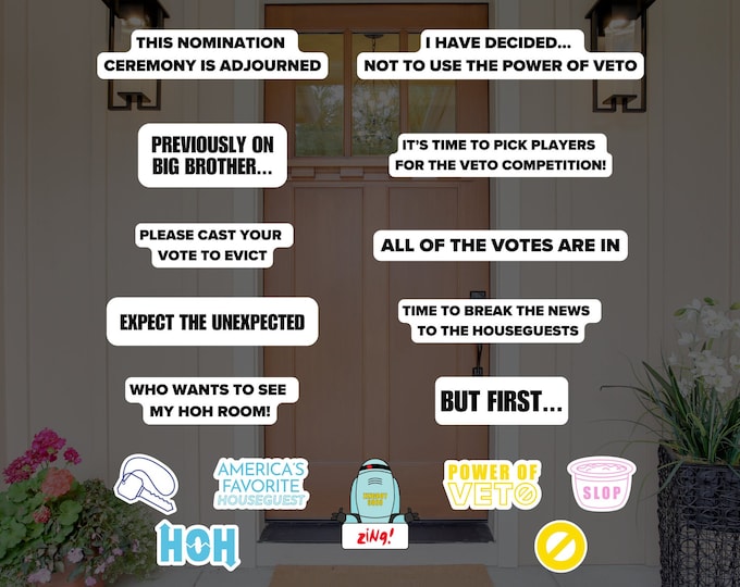 Featured listing image: Big Brother TV Show Vinyl Stickers (17 pack)