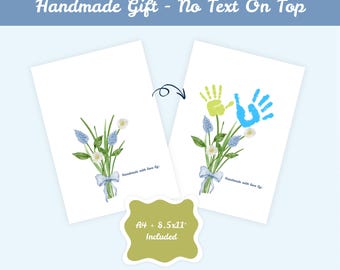Custom Mothers Day Gift Print - Handprint or Footprint Digital Floral Bouquet