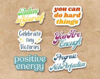 Motivational Vinyl Stickers: 6 Pack