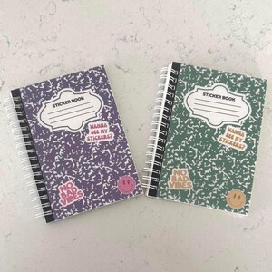 Reusable Sticker Book | A6 Composition Sticker Book | Nostalgic Gift | 50 sheets