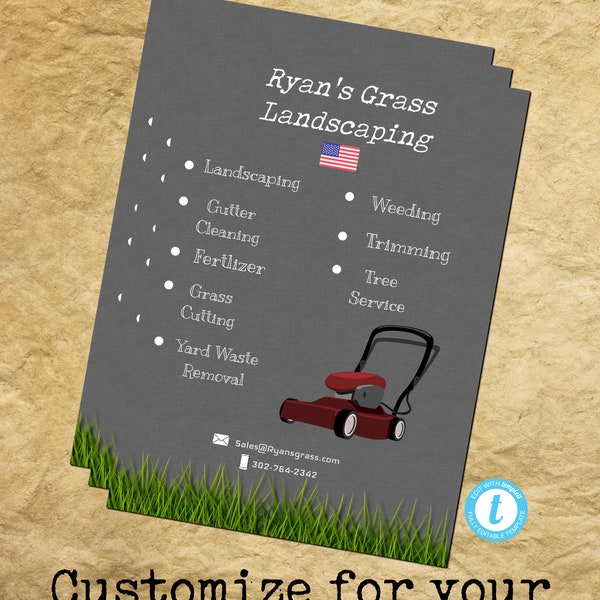 Grass Cutting Business Cards Etsy