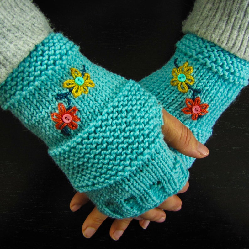 Beautiful, Unique, Warm, Colorful, Fingerless Glvoes image 1