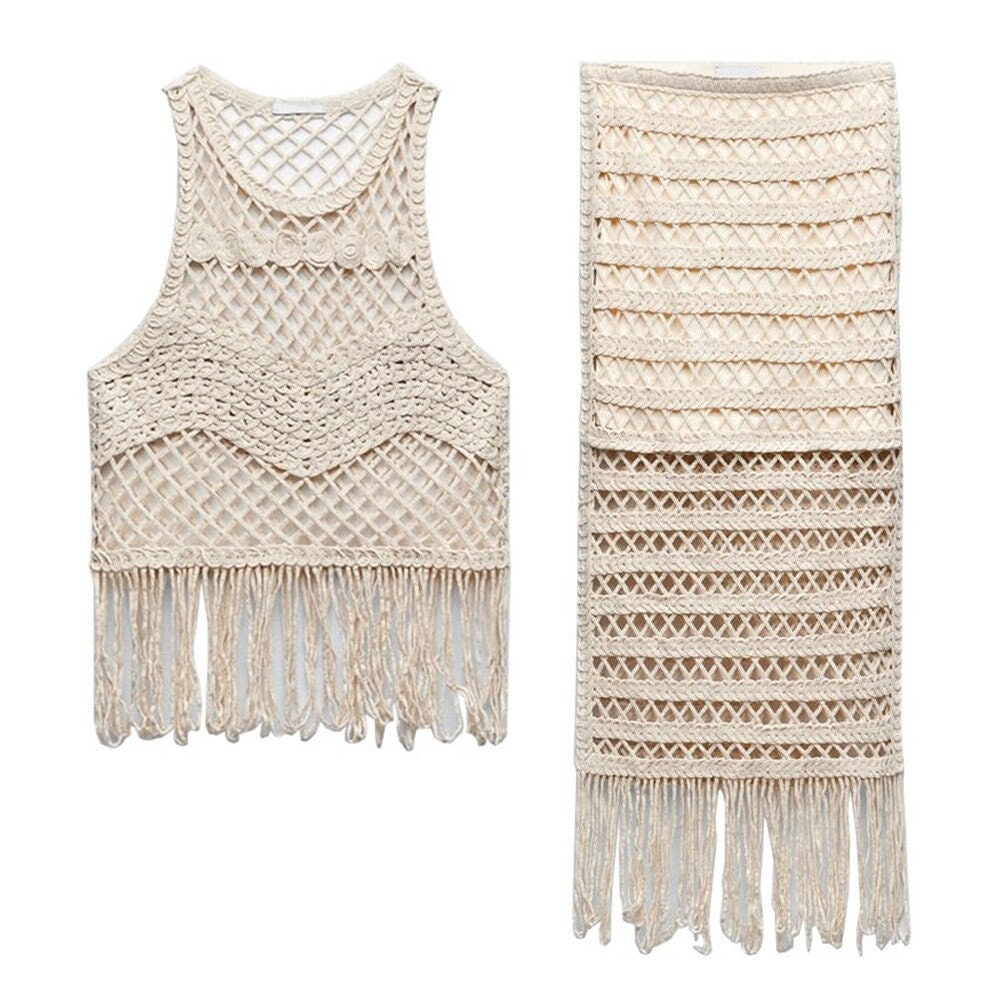Knit Fringe Vest - Etsy