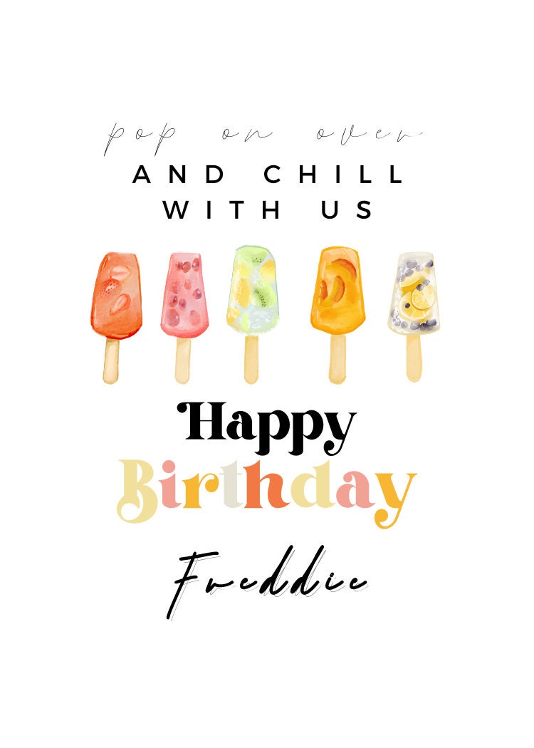 Printable Fruit Stick Birthday Card Editable Kids Birthday - Etsy