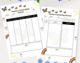 Butterfly Teacher Planner | Homework Tracker | Daily Planner | Goal Planner | Planner | Tracker | Weekly Organizer | instant download