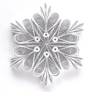 Stella di carta da 2,8", arte quilled, fiocco di neve quilled, ornamento natalizio, decorazione natalizia, arte sospesa, mandala quilled, arte 3D, arte di carta