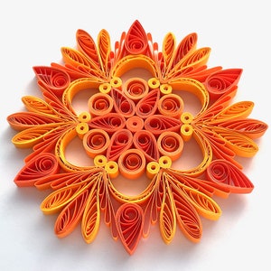 Stella di carta da 3,5", arte quilled, fiocco di neve quilled, ornamento natalizio, decorazione natalizia, arte sospesa, mandala quilled, arte 3D, arte di carta
