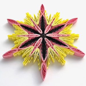 Stella di carta da 4", arte quilled, fiocco di neve quilled, ornamento natalizio, decorazione natalizia, arte sospesa, mandala quilled, arte 3D, arte di carta