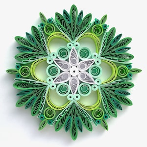Stella di carta da 3,5", arte quilled, fiocco di neve quilled, ornamento natalizio, decorazione natalizia, arte sospesa, mandala quilled, arte 3D, arte di carta