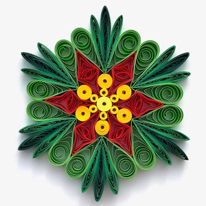 Stella di carta da 3,1", arte quilled, fiocco di neve quilled, ornamento natalizio, decorazione natalizia, arte sospesa, mandala quilled, arte 3D, arte di carta