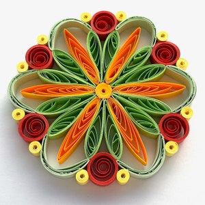 Stella di carta da 2,8", arte quilled, fiocco di neve quilled, ornamento natalizio, decorazione natalizia, arte sospesa, mandala quilled, arte 3D, arte di carta