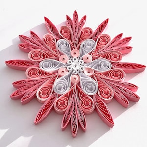 Stella di carta da 3,7", arte quilled, fiocco di neve quilled, ornamento natalizio, decorazione natalizia, arte sospesa, mandala quilled, arte 3D, arte di carta