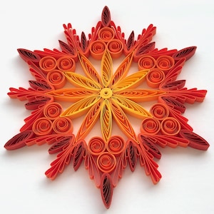 Stella di carta da 4,3", arte quilled, fiocco di neve quilled, ornamento natalizio, decorazione natalizia, arte sospesa, mandala quilled, arte 3D, arte di carta
