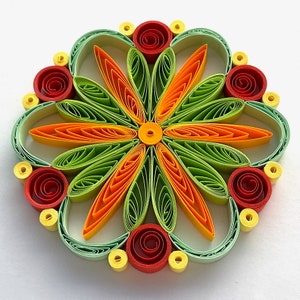 Stella di carta da 2,8", arte quilled, fiocco di neve quilled, ornamento natalizio, decorazione natalizia, arte sospesa, mandala quilled, arte 3D, arte di carta