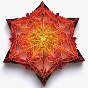 Stella di carta da 6,7", arte quilled, fiocco di neve quilled, ornamento natalizio, decorazione natalizia, arte sospesa, mandala quilled, arte 3D, arte di carta