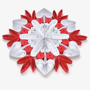 Stella di carta da 4,3", arte quilled, fiocco di neve quilled, ornamento natalizio, decorazione natalizia, arte sospesa, mandala quilled, arte 3D, arte di carta