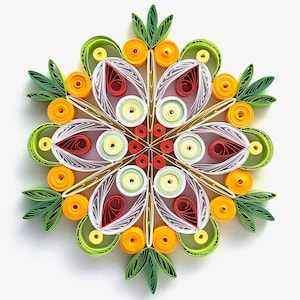 Stella di carta da 3,9", arte quilled, fiocco di neve quilled, ornamento natalizio, decorazione natalizia, arte sospesa, mandala quilled, arte 3D, arte di carta