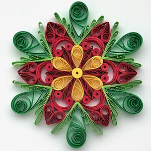 Stella di carta da 3,5", arte quilled, fiocco di neve quilled, ornamento natalizio, decorazione natalizia, arte sospesa, mandala quilled, arte 3D, arte di carta