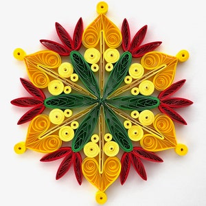 Stella di carta da 4,3", arte quilled, fiocco di neve quilled, ornamento natalizio, decorazione natalizia, arte sospesa, mandala quilled, arte 3D, arte di carta