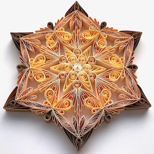 Stella di carta da 6,7", arte quilled, fiocco di neve quilled, ornamento natalizio, decorazione natalizia, arte sospesa, mandala quilled, arte 3D, arte di carta