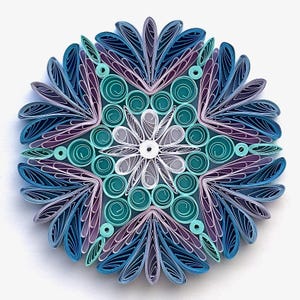 Stella di carta da 3,5", arte quilled, fiocco di neve quilled, ornamento natalizio, decorazione natalizia, arte sospesa, mandala quilled, arte 3D, arte di carta