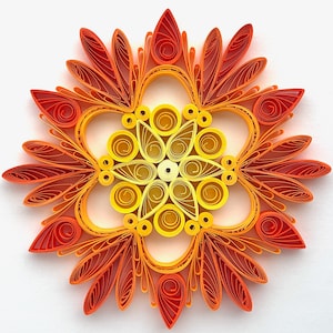 Stella di carta da 3,5", arte quilled, fiocco di neve quilled, ornamento natalizio, decorazione natalizia, arte sospesa, mandala quilled, arte 3D, arte di carta