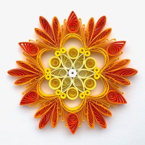 Stella di carta da 3,5", arte quilled, fiocco di neve quilled, ornamento natalizio, decorazione natalizia, arte sospesa, mandala quilled, arte 3D, arte di carta