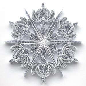 Stella di carta da 6,3", arte quilled, fiocco di neve quilled, ornamento natalizio, decorazione natalizia, arte da appendere, mandala quilled, arte 3D, arte di carta
