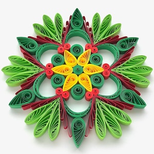 Stella di carta da 3,5", arte quilled, fiocco di neve quilled, ornamento natalizio, decorazione natalizia, arte sospesa, mandala quilled, arte 3D, arte di carta