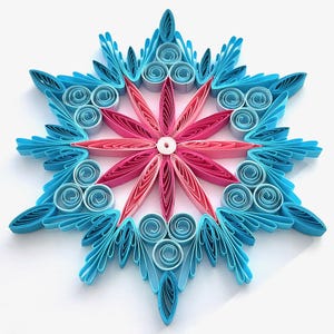 Stella di carta da 4,3", arte quilled, fiocco di neve quilled, ornamento natalizio, decorazione natalizia, arte sospesa, mandala quilled, arte 3D, arte di carta